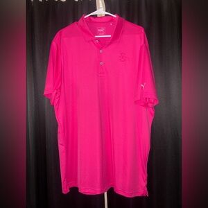 Puma Men's Bright Pink Polo Golf Shirt